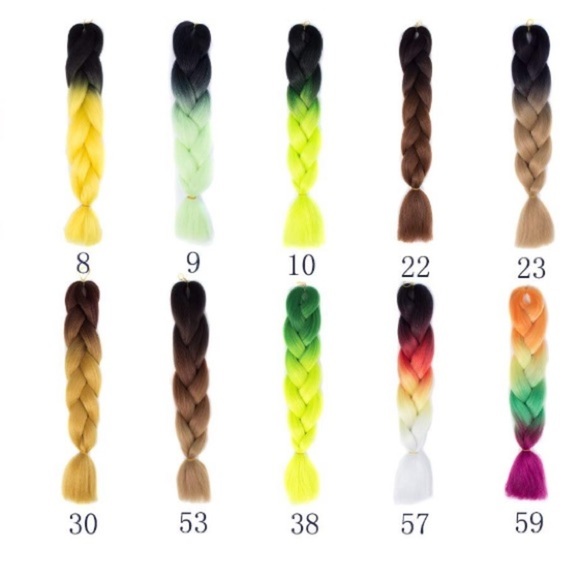 5 packs of Green yellow ombré braiding hair *NWT* main image 6